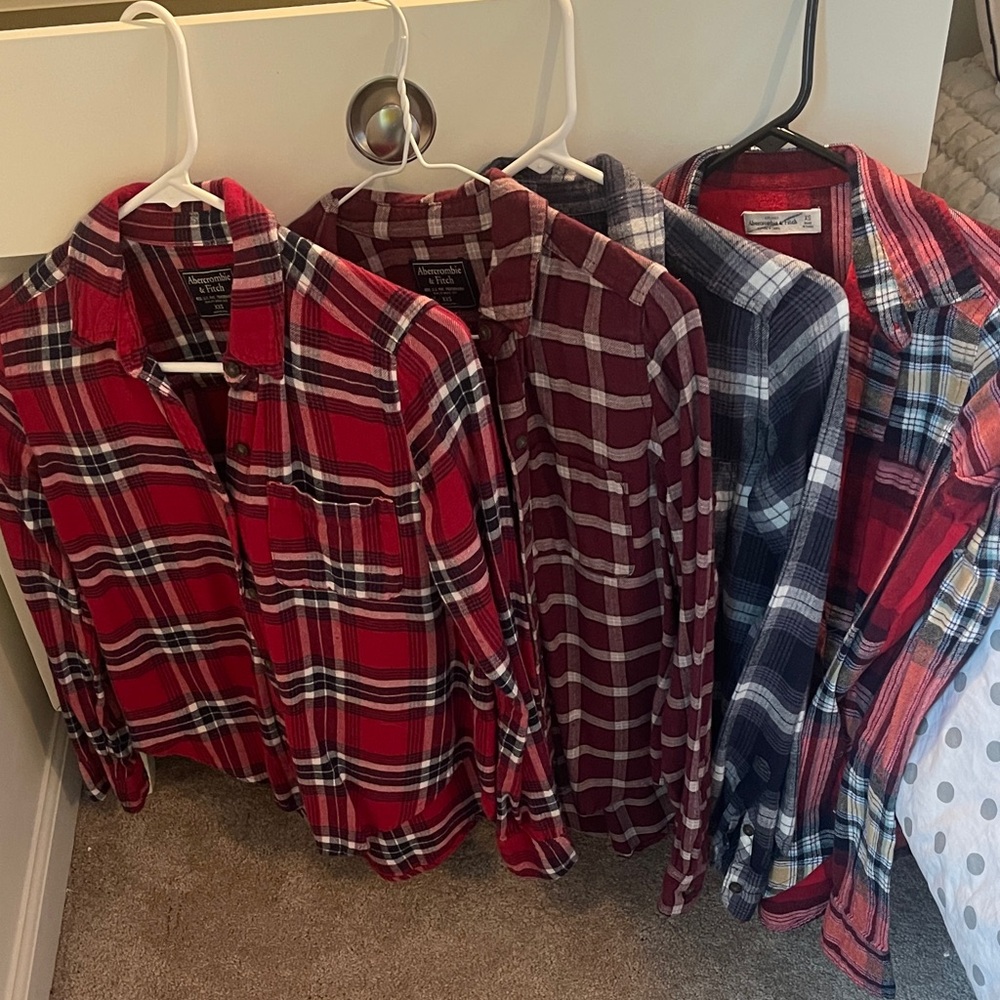 Abercrombie & Fitch Red and Black Plaid Shirt
4 shirts $55